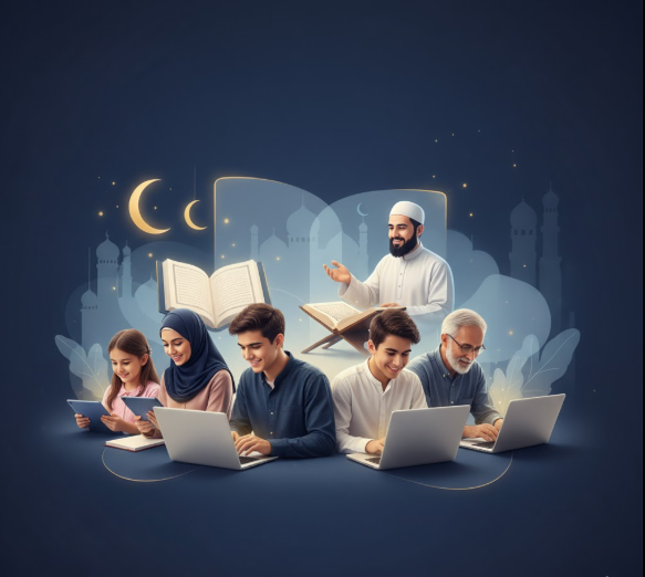 Happy student learning Quran